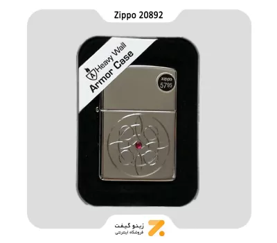 فندک زیپو نقره ای طرح نگین دار مدل 20892-Zippo Lighter ​20892 Stellar Performance