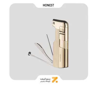 فندک پیپ طلایی هانست آنست ابزار دار Honest pipe Lighter