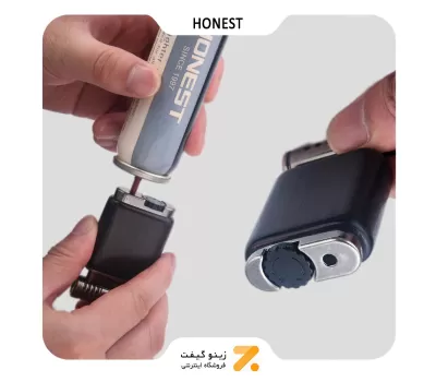 فندک پیپ گازی هانست طرح چوب مدل 2201-86-Honest Lighter SN-LIHN-2201-86