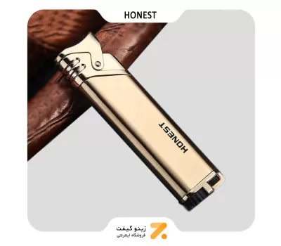 فندک گازی طلایی هانست مدل 2201-39-Honest Lighter SN-LIHN-2201-39