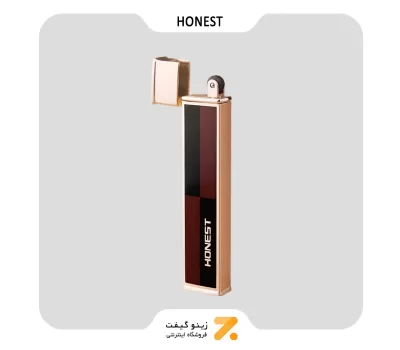 فندک گازی طلایی هانست مدل 2201-51-Honest Lighter SN-LIHN-2201-51