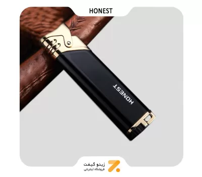 فندک گازی مشکی هانست مدل 2201-38-​Honest Lighter SN-LIHN-2201-38