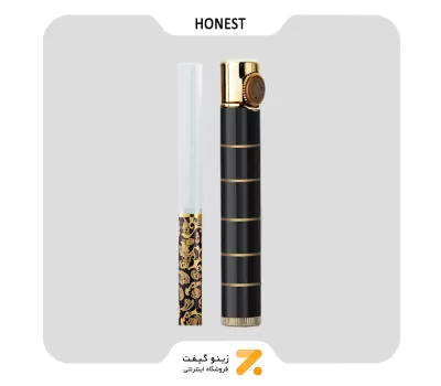 فندک گازی مشکی و طلایی هانست مدل مدادی-Honest Lighter SN-LIHN-2201-32