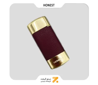 فندک گازی هانست با روکش چرم قهوه ای-​Honest Leather Lighter SN-LIHN-2201-6