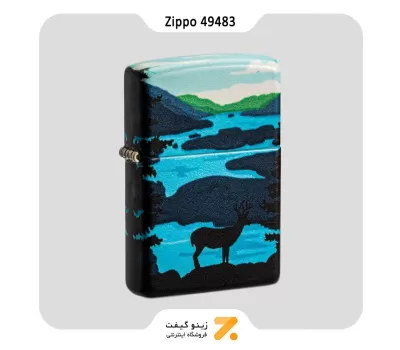 ​Zippo Lighter 49483 49352 DEER LANDSCAPE DESIG فندک بنزینی زیپو 540 رنگ طرح گوزن در جنگل مدل 49483