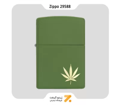 فندک بنزینی زیپو سبز مدل 29588-Zippo Lighter 29588 228 LEAF DESIGN LASER