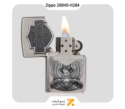 200HD-H284  فندک بنزینی زیپو طرح برجسته عقاب هارلی-دیویدسون مدل-Zippo Lighter 200HD-H284 98-MADE IN USA