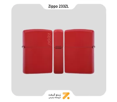 فندک بنزینی زیپو قرمز طرح لوگو زیپو مدل 233  زد ال-Zippo Lighter 233ZL RED MATTE