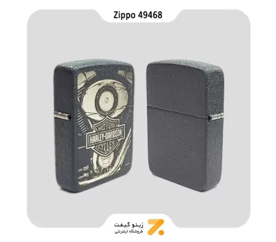 Zippo Lighter 49468 Haley Davidson فندک بنزینی زیپو هارلی دویدسون با بدنه آسفالتی مدل 49468