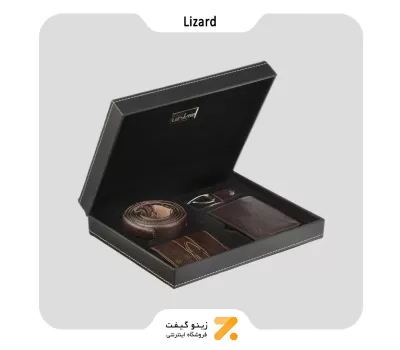 ست هدیه مردانه لیزارد مدل چرم طبیعی کد ال زد 2203-3-​Lizard Leather SN-LTLZ-2203-3