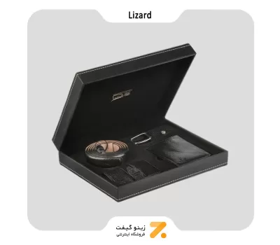 ست هدیه مردانه لیزارد مدل چرم طبیعی کد ال زد 2203-4-​Lizard Leather SN-LTLZ-2203-4