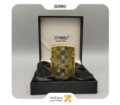 فندک بنزینی زورو صدفی طرح مشبک مدل 2202-43-​Zorro Lighter SN-LIZO-2202-43