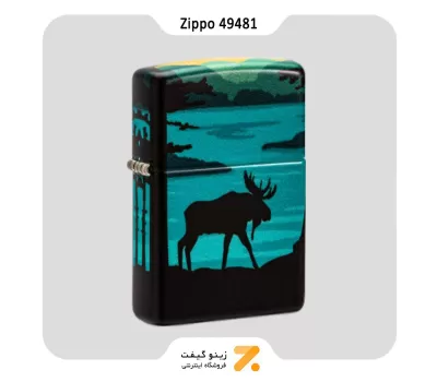 فندک بنزینی زیپو 540 رنگ طرح گوزن در جنگل مدل 49481-​Zippo Lighter 49481 49352 MOOSE LANDSCAPE DESIGN