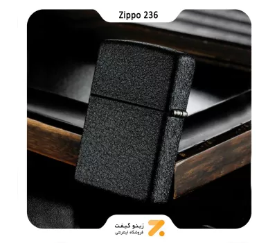 فندک بنزینی زیپو آسفالتی مدل 236-​Zippo Lighter 236 Black Crackle