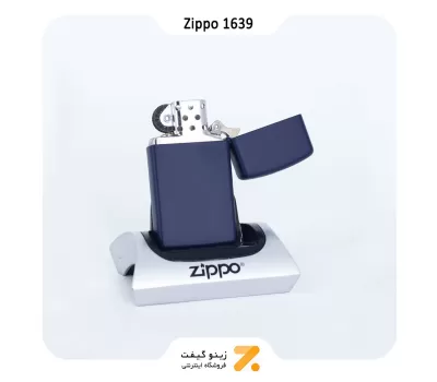فندک بنزینی زیپو اسلیم سورمه ای مدل 1639-​Zippo Lighter 1639 SLIM NAVY BLUE MATTE