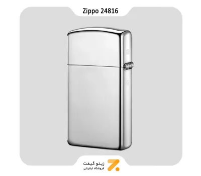 فندک بنزینی زیپو اسلیم طرح گل و لاو مدل 24816-Zippo Lighter ​24816 SLIM HP CHROME LOVE FLOWER