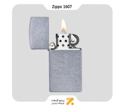 فندک بنزینی زیپو اسلیم مدل 1607-​Zippo Lighter 1607-SLIM STREET CHROME