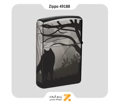 فندک بنزینی زیپو دودی طرح گرگ مدل 49188-​Zippo Lighter ​49188 150 WOLVES DESIGN