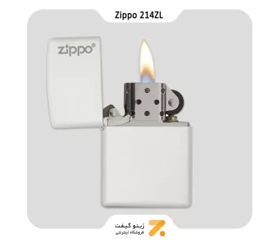 فندک بنزینی زیپو سفید طرح لوگو زیپو مدل 214 زد ال-Zippo Lighter 214ZL ZIPPO LOGO-720060737