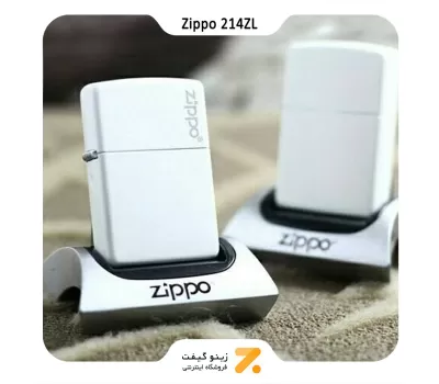 فندک بنزینی زیپو سفید طرح لوگو زیپو مدل 214 زد ال-Zippo Lighter 214ZL ZIPPO LOGO-720060737