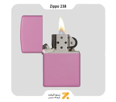 فندک بنزینی زیپو صورتی مدل 238-Zippo Lighter ​238 REGULAR PINK MATTE