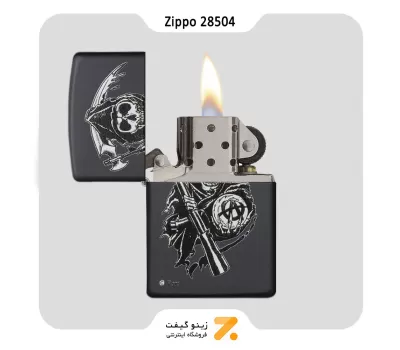 فندک بنزینی زیپو طرح اسکلت و تبر مدل 28504-Zippo Lighter ​28504 218 SOA