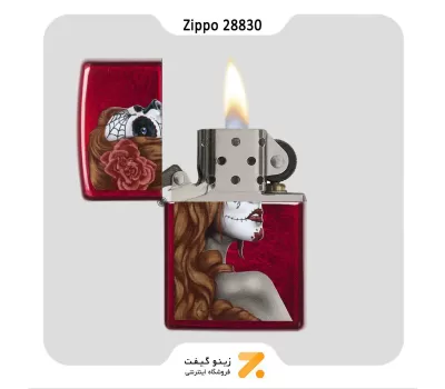 فندک بنزینی زیپو طرح تتو لا کاترینا مدل 28830-Zippo Lighter ​28830 21063 DAY OF DEAD GIRL