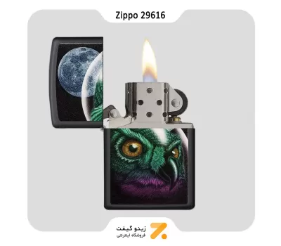 فندک بنزینی زیپو طرح جغد فضایی مدل 29616-Zippo Lighter ​29616 218 SPACE OWL DESIGN