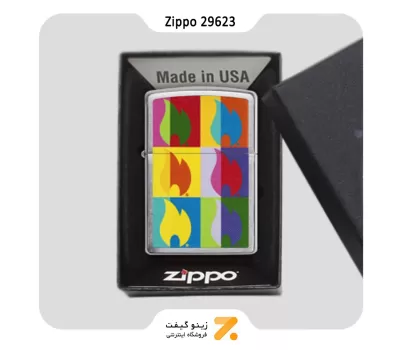 فندک بنزینی زیپو طرح شعله مدل 29623-Zippo Lighter 29623 200 ABSTRACT FLAME DESIGN
