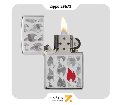 فندک بنزینی زیپو طرح شعله مدل 29678-Zippo Lighter 29678 250 ZIPPO FLAMES DESIGN