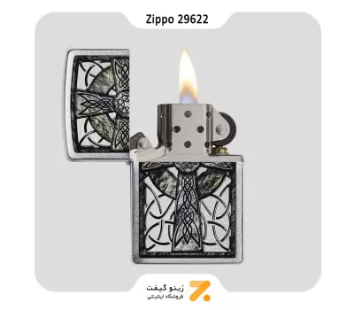 فندک بنزینی زیپو طرح صلیب مدل 29622-Zippo Lighter ​29622 200 CELTIC CROSS DESIGN