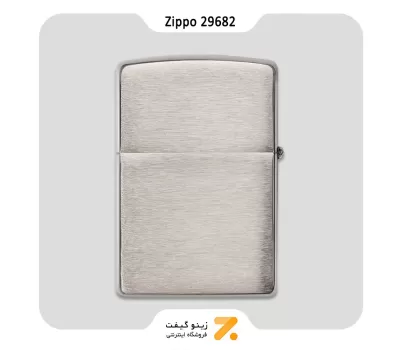 فندک بنزینی زیپو طرح لوگو زیپو مدل 29682-Zippo Lighter 29682 Initial Panel Design Lighter Silver