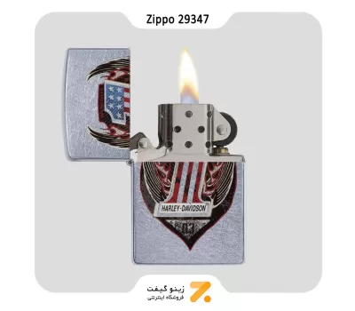فندک بنزینی زیپو طرح لوگو هارلی دیویدسون مدل 29347-​​Zippo Lighter 29347 207 HARLEY DAVIDSON ONE