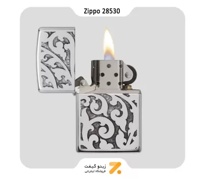 فندک بنزینی زیپو طرح نقوش گیاهی اسلیمی مدل 28530-Zippo Lighter ​28530 250 FILIGREE