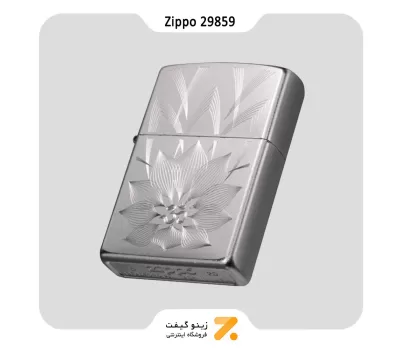 Zippo Lighter 29859 205 LOTUS OHM DESIGN فندک بنزینی زیپو طرح نیلوفر آبی مدل 29859