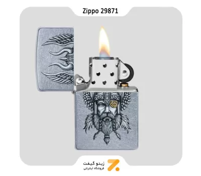 فندک بنزینی زیپو طرح وایکینگ مدل 29871-Zippo Lighter ​29871 207 VIKING WARRIOR DESIGN
