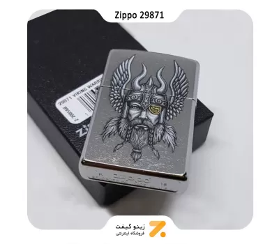 فندک بنزینی زیپو طرح وایکینگ مدل 29871-Zippo Lighter ​29871 207 VIKING WARRIOR DESIGN