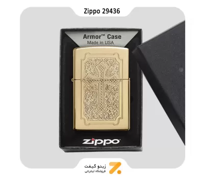 فندک بنزینی زیپو طلایی مدل 29436 طرح صلیب-Zippo Lighter ​29436 169 ECCENTRIC