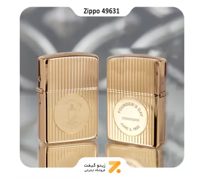 فندک بنزینی زیپو لیمیتد ادیشن سال 2021 مدل 49631-Zippo Lighter 49631 Founder's Day 2021 Gold Plated Edition Collectible
