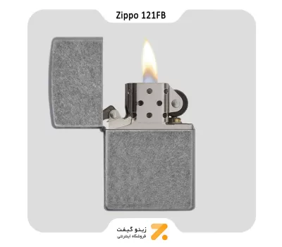 فندک بنزینی زیپو مدل 121 اف بی-Zippo Lighter 121FB Antique Silver Plate