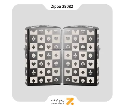 فندک بنزینی زیپو مدل 29082 رنگ دودی-​Zippo Lighter 29082 CARD SUITS