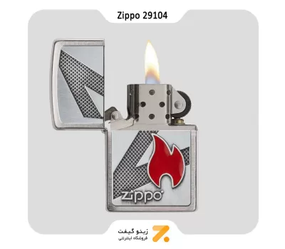 فندک بنزینی زیپو مدل 29104 طرح برجسته لوگو زیپو-Zippo Lighter 29104 Z FLAME