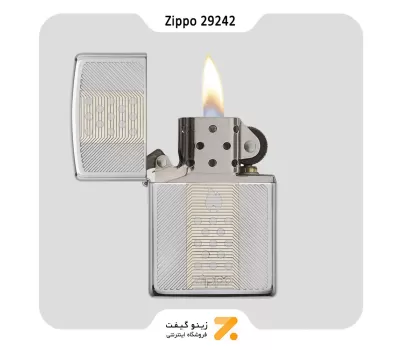 فندک بنزینی زیپو مدل 29242 طرح لوگو زیپو-Zippo Lighter 29242 250 CHIMNEY DESIGN