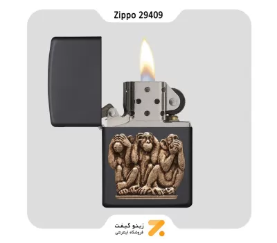 فندک بنزینی زیپو مدل 29409 طرح برجسته سه میمون خردمند-Zippo Lighter ​29409 - 218 THREE MONKEYS