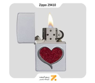 فندک بنزینی زیپو مدل 29410 طرح برجسته قلب-Zippo Lighter 29410 GLITTER HEART