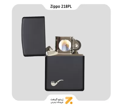 فندک بنزینی زیپو مشکی طرح پیپ مدل 218 پی ال-​Zippo Lighter 218PL-BLACK MATTE PIPE LITR-720060428