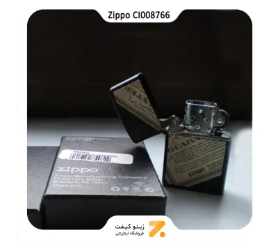 فندک بنزینی زیپو مشکی مدل سی آی 008766-Zippo Lighter 218 CI008766 PLANETA GUARANTEE