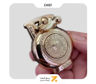 فندک بنزینی چیف طلایی طرح دایره مدل 2201-127-​​Chief Lighter SN-LICH-2201-127