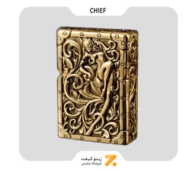 فندک بنزینی چیف طلایی طرح فرشته مدل 2201-106-​Chief Lighter SN-LICH-2201-106