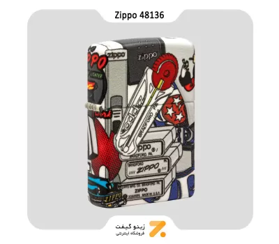 فندک زیپو 540 رنگ طرح سنگ زیپو و لیدی مدل 48136-​Zippo Lighter 48136 49352 I SPY ZIPPO DESIGN